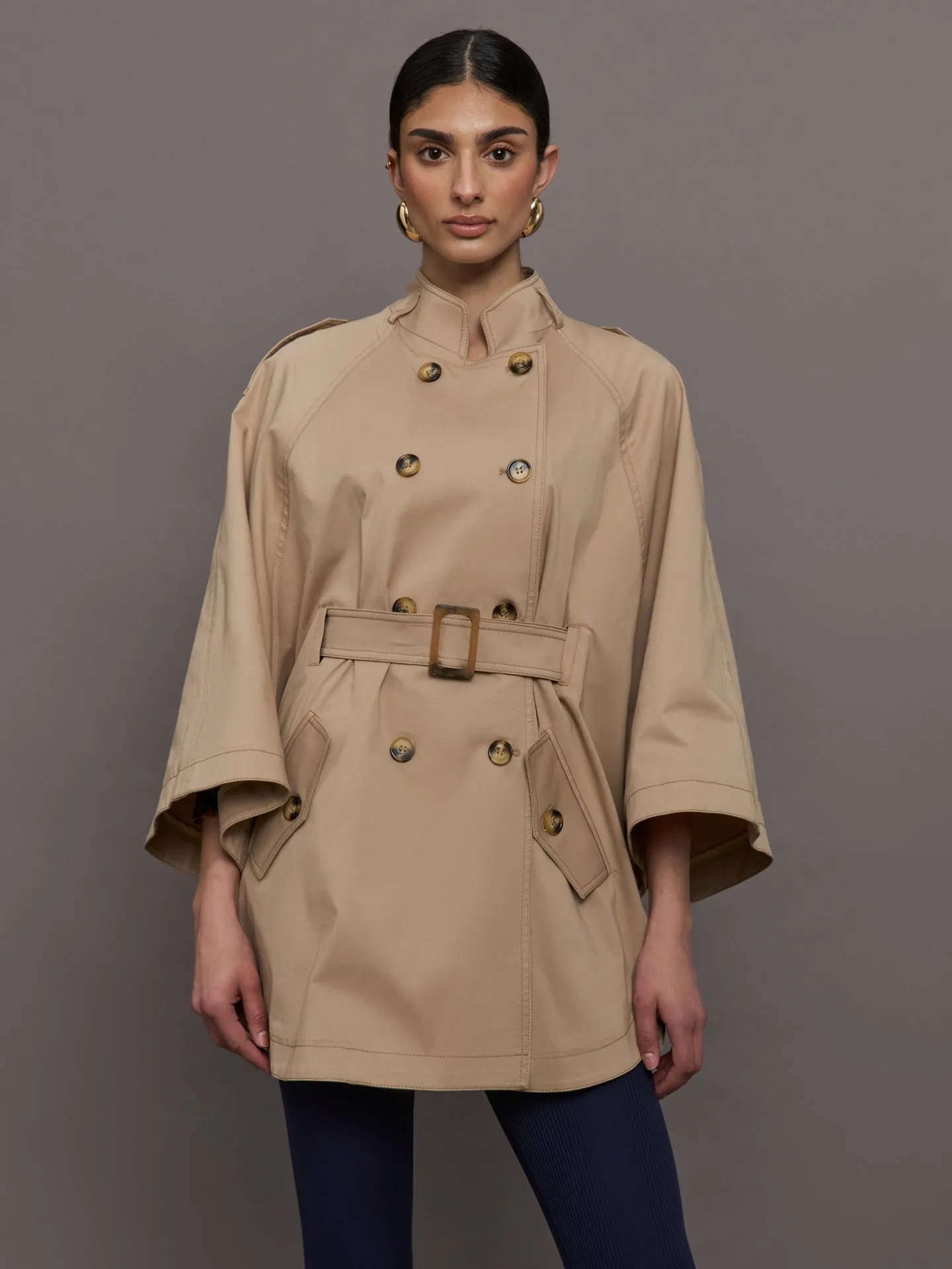 Chloe Trapunto Trench Cape - Sand sold by Carbon38 product image thumbnail 3