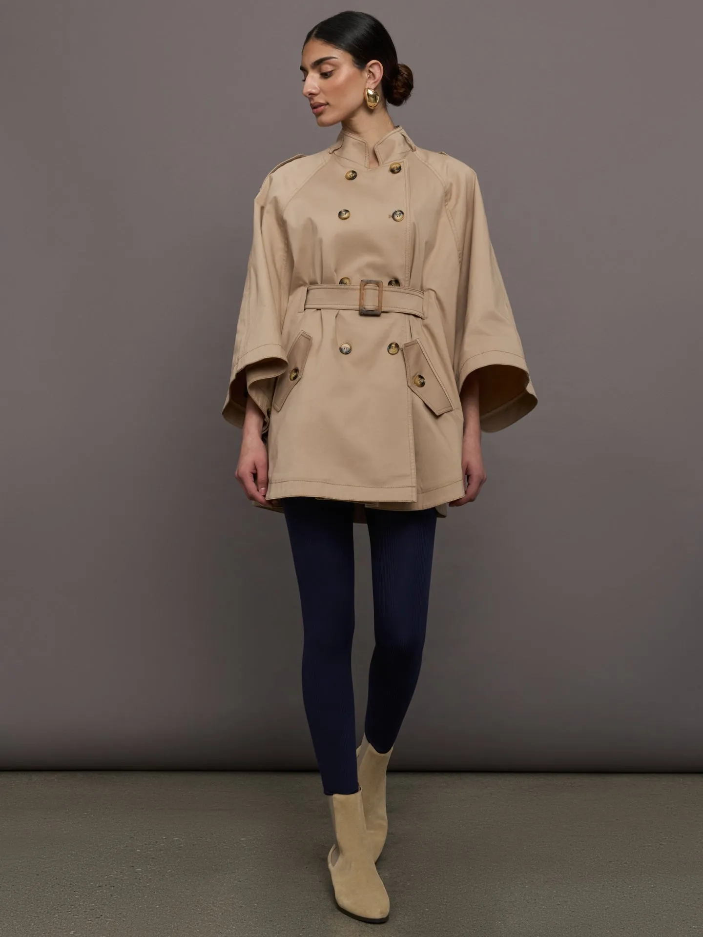 Chloe Trapunto Trench Cape - Sand sold by Carbon38
