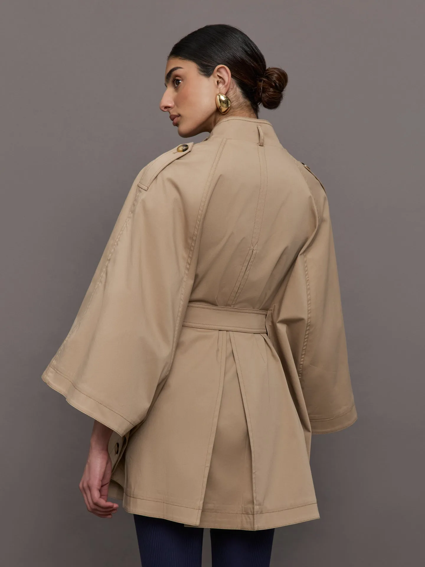 Chloe Trapunto Trench Cape - Sand sold by Carbon38 product image thumbnail 2