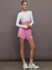 Train Long-Sleeve Crop - White | Raspberry sold by Carbon38