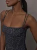 Strappy Tank in Melt - Charcoal Leopard sold by Carbon38