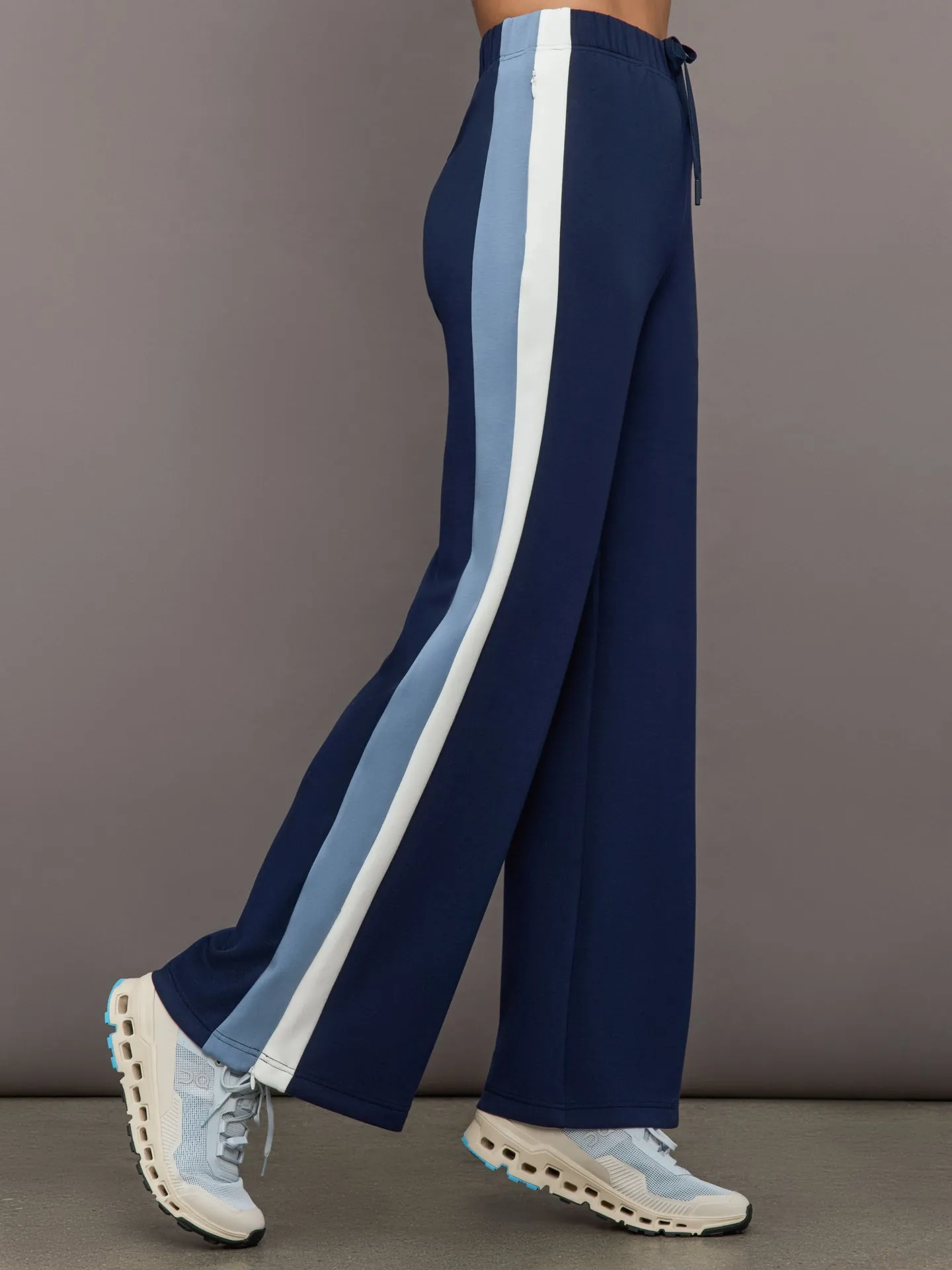 Wide Leg Track Pant in Scuba - Navy sold by Carbon38