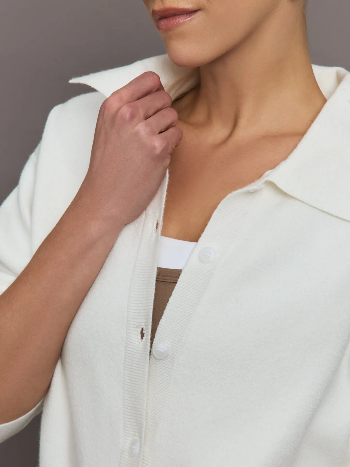 Skylar Collared Cardigan - Cloud Dancer sold by Carbon38 product image thumbnail 5