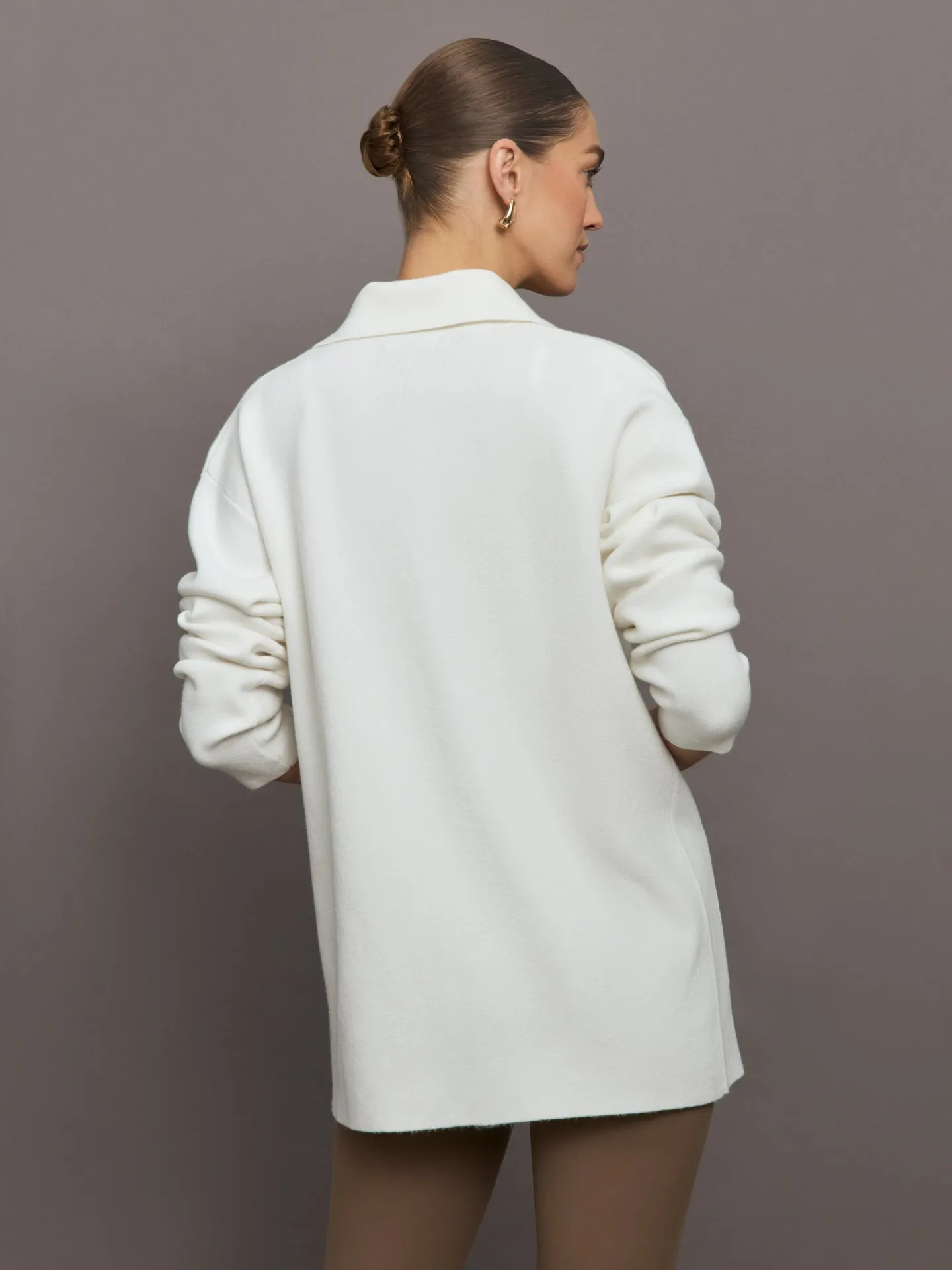 Skylar Collared Cardigan - Cloud Dancer sold by Carbon38 product image thumbnail 4