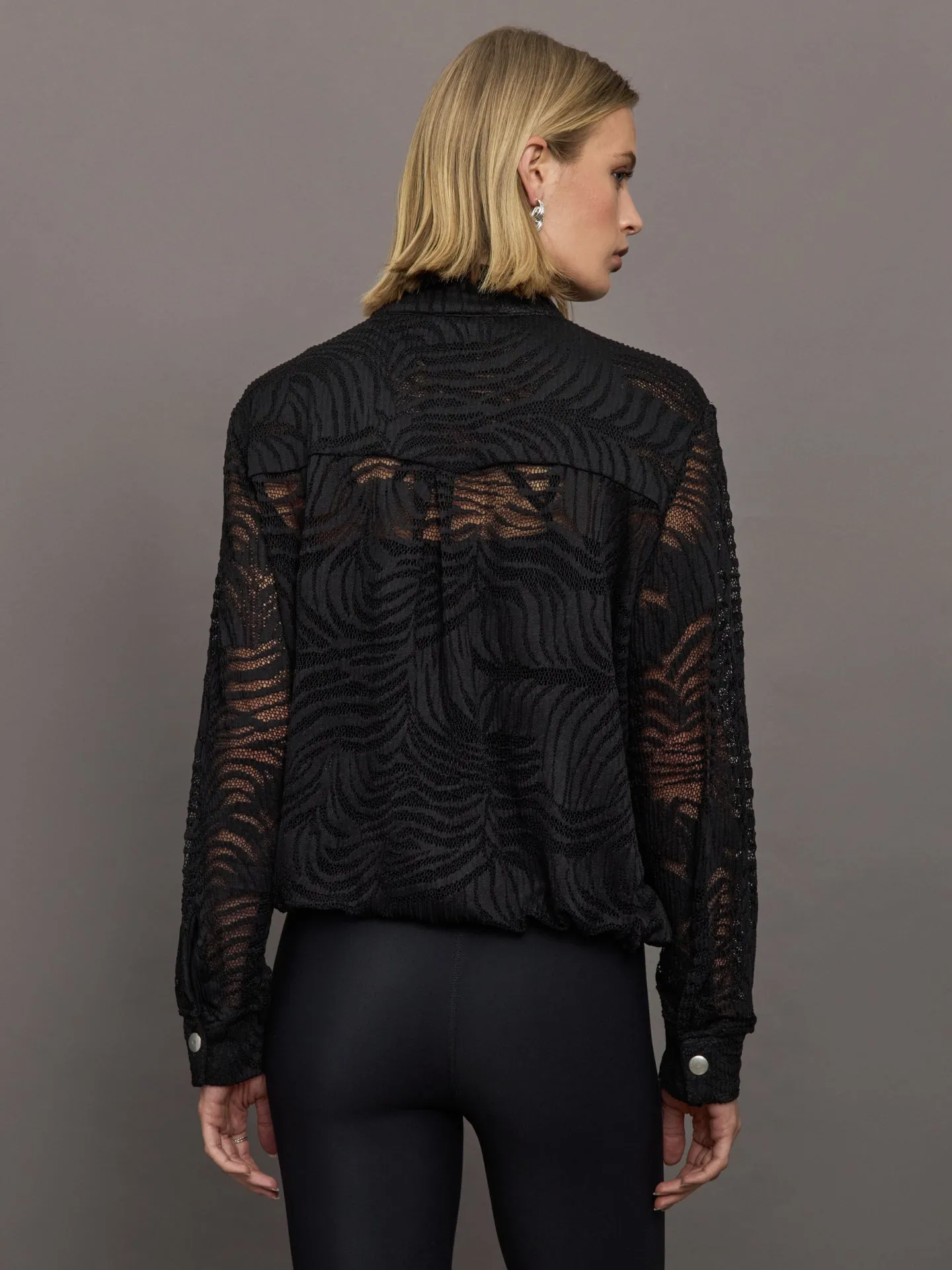 Artemis Fem Lace Bomber Jacket - Black sold by Carbon38 product image thumbnail 4