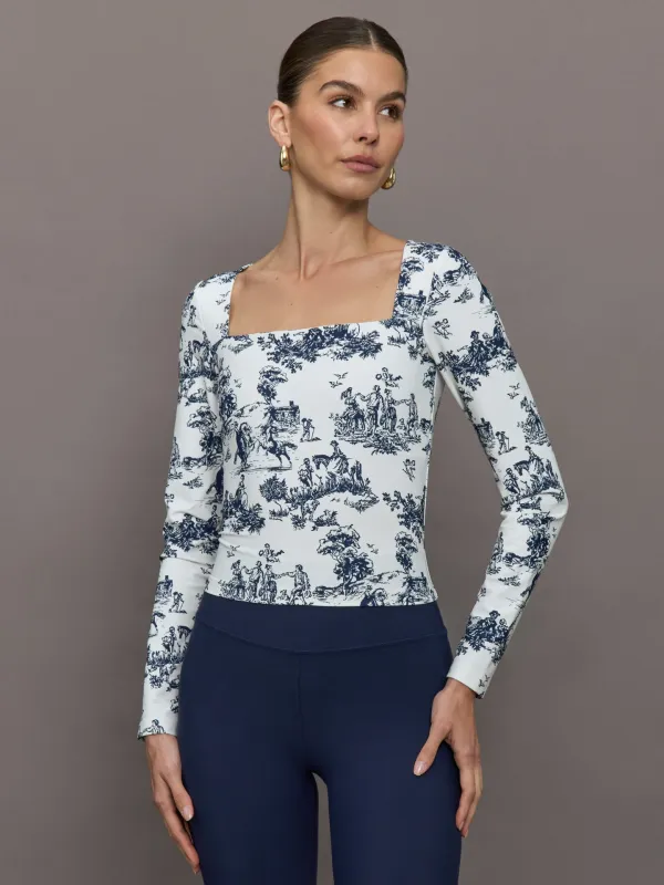 Toile Long Sleeve Top - Navy Toile sold by Carbon38