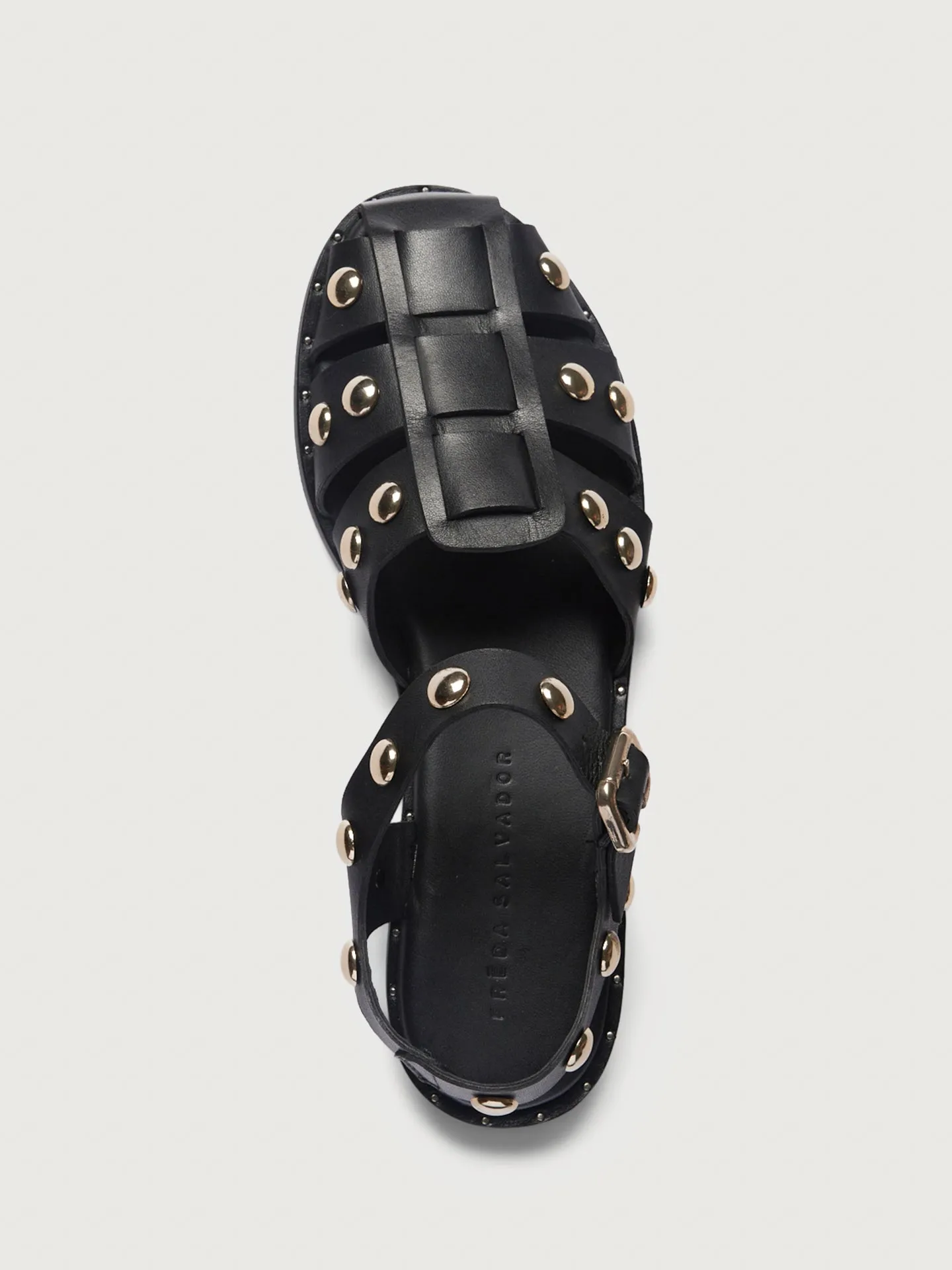 Sera Fisherman Sandal - Black Calf with Gold Studs sold by Carbon38 product image thumbnail 2