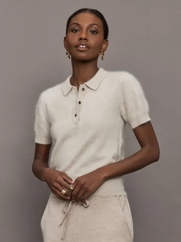 Brushed Bardot Sweater - Sand sold by Carbon38