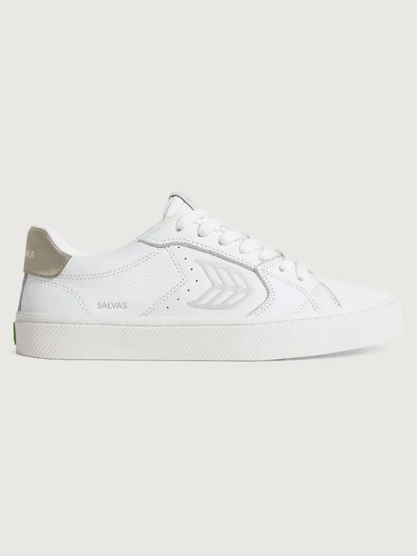 Salvas Premium Leather - White/Metallic Gold & Ice sold by Carbon38