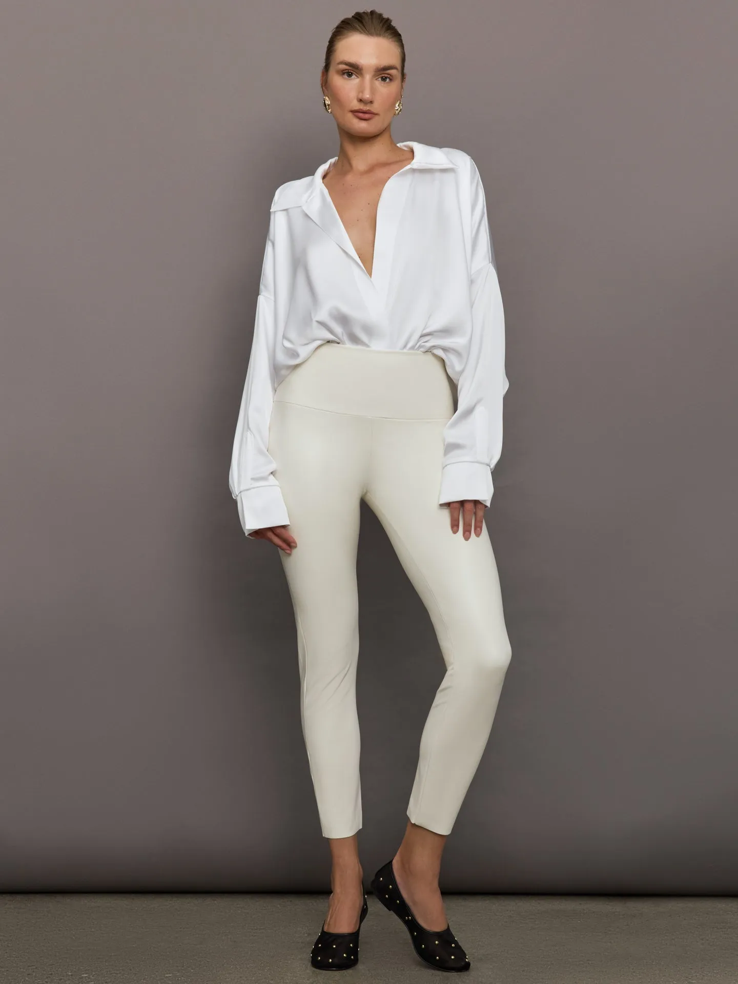 Super Oversized Boyfriend NK Shirt Bodysuit - Snow White sold by Carbon38 product image thumbnail 2