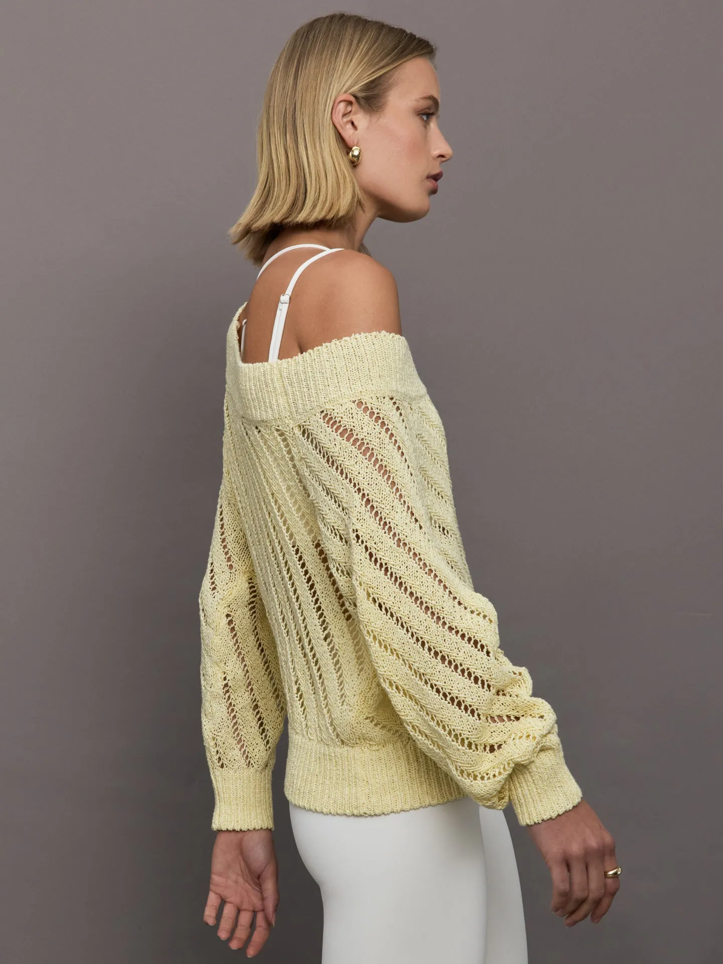 Open Knit Sweater - Yellow sold by Carbon38 product image thumbnail 4