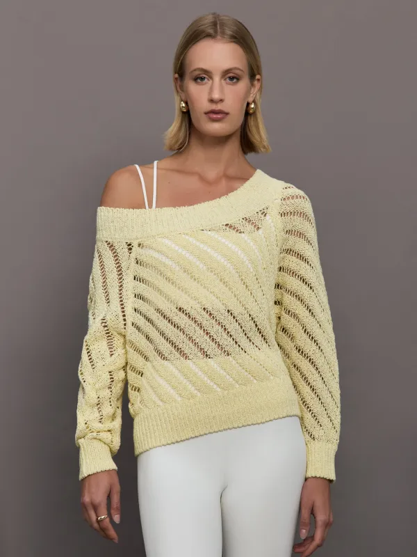 Open Knit Sweater - Yellow sold by Carbon38