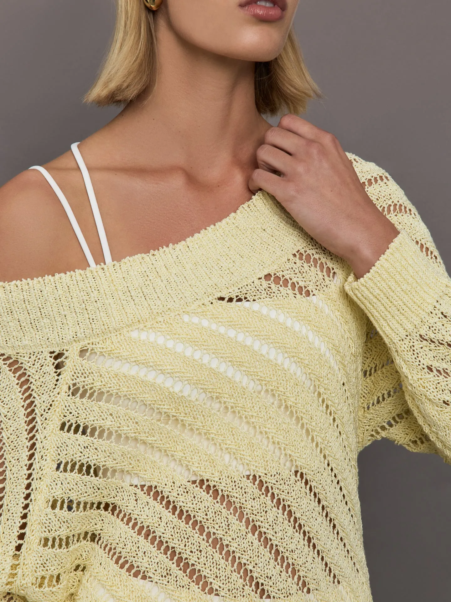 Open Knit Sweater - Yellow sold by Carbon38 product image thumbnail 3