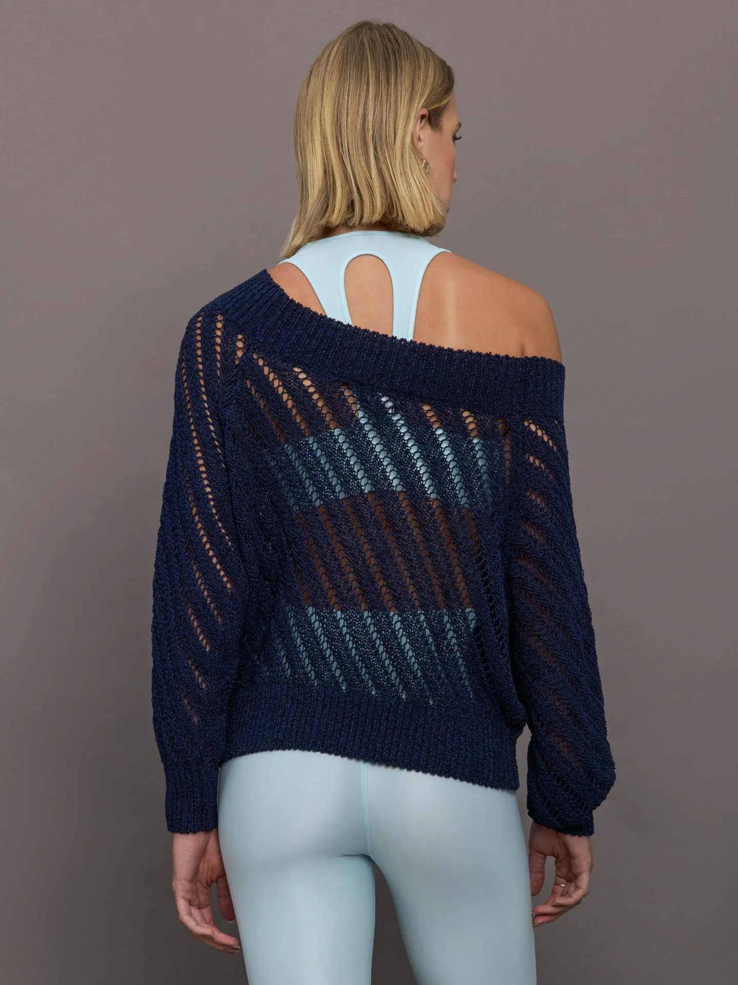 Open Knit Sweater - Navy sold by Carbon38 product image thumbnail 2