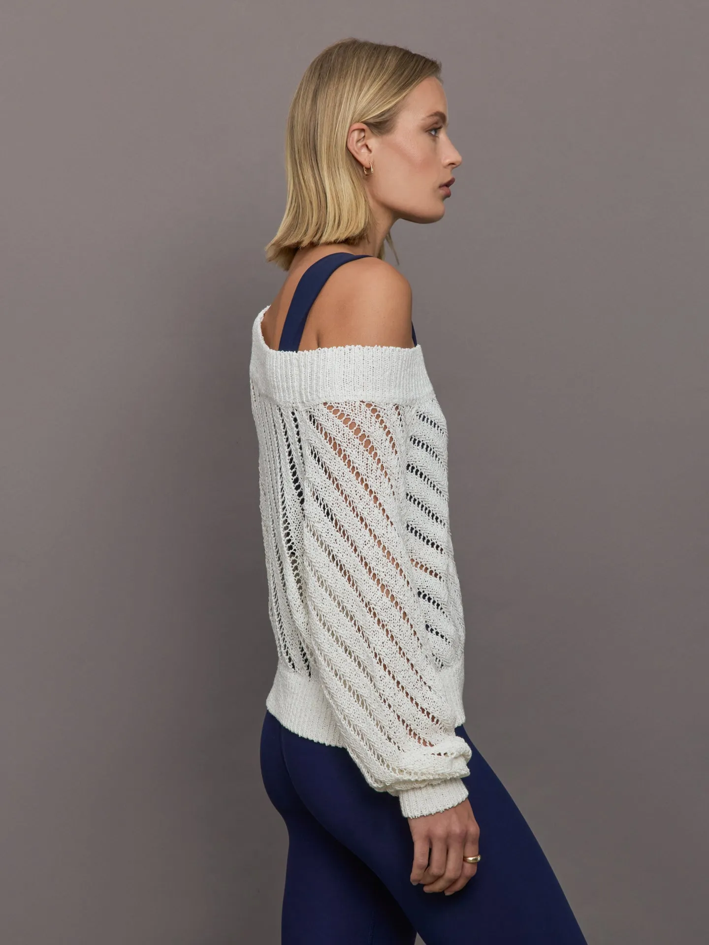 Open Knit Sweater - White sold by Carbon38 product image thumbnail 3