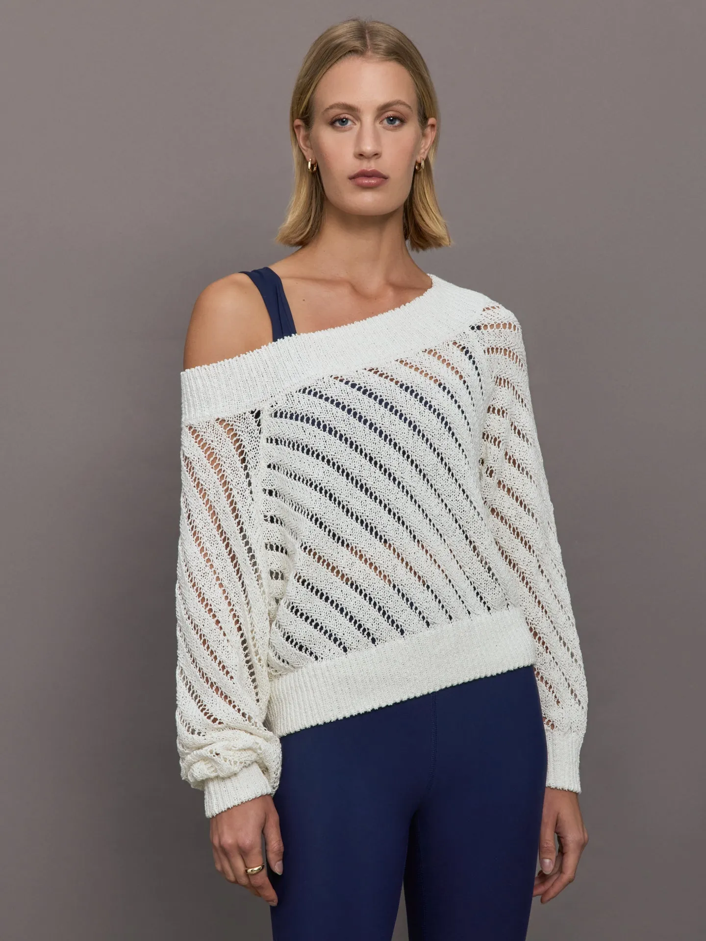 Open Knit Sweater - White sold by Carbon38