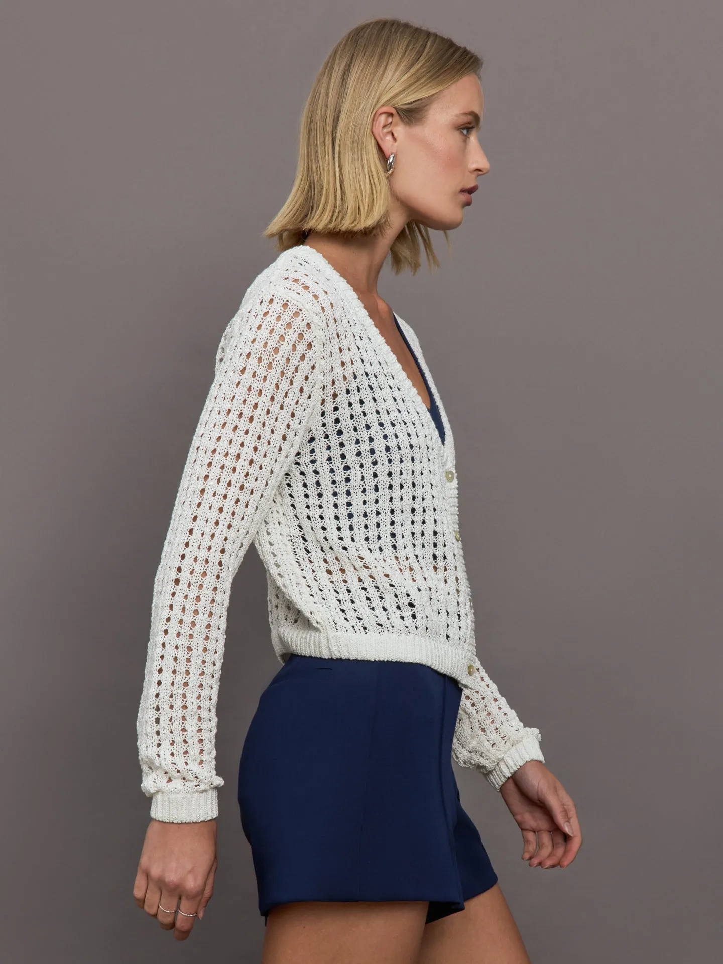 Open Knit Cardigan - White sold by Carbon38 product image thumbnail 4