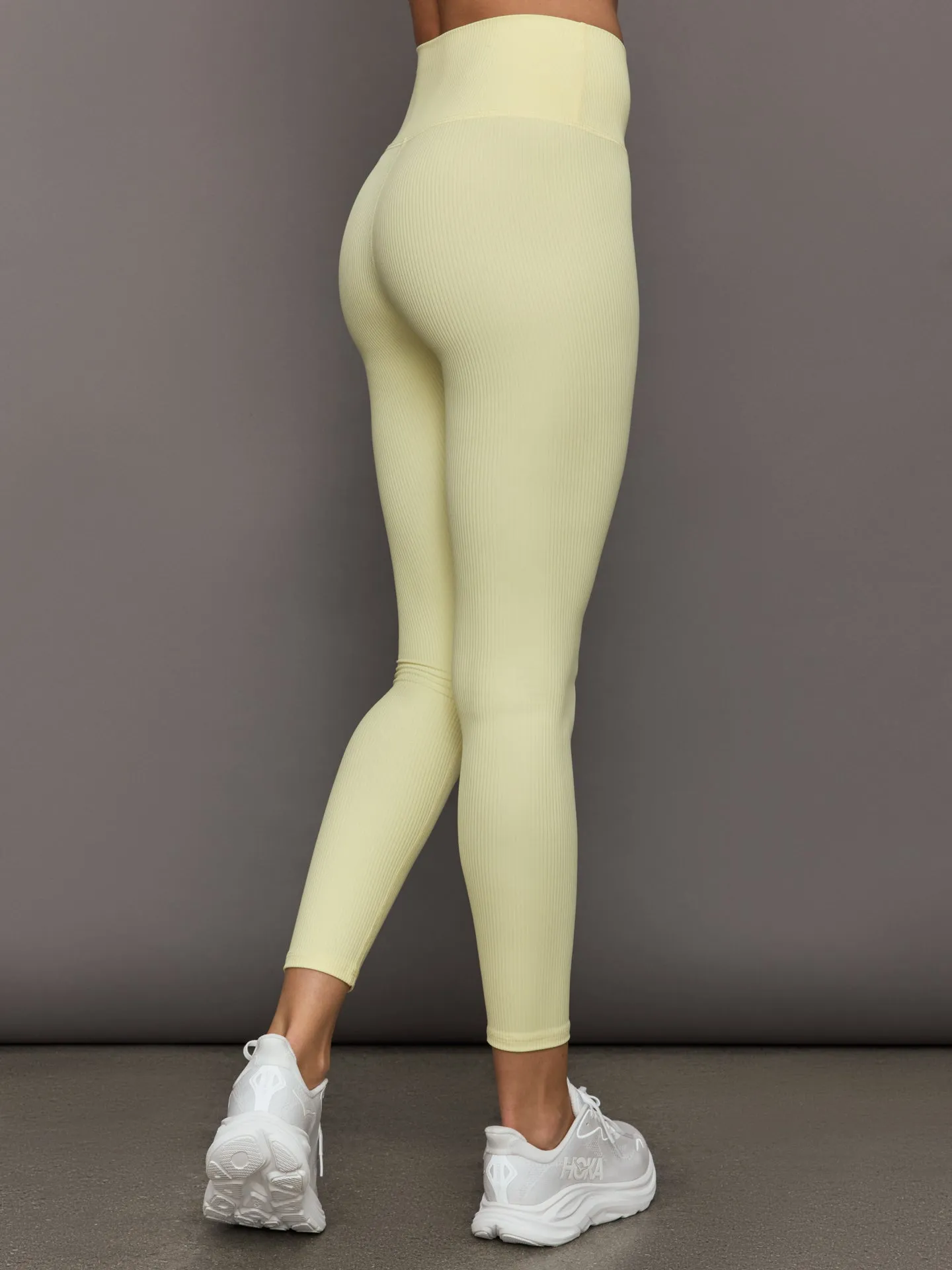 High Rise Legging in Ribbed Melt - Pastel Yellow sold by Carbon38 product image thumbnail 4