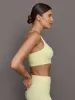 Racerback Bra in Ribbed Melt - Pastel Yellow sold by Carbon38