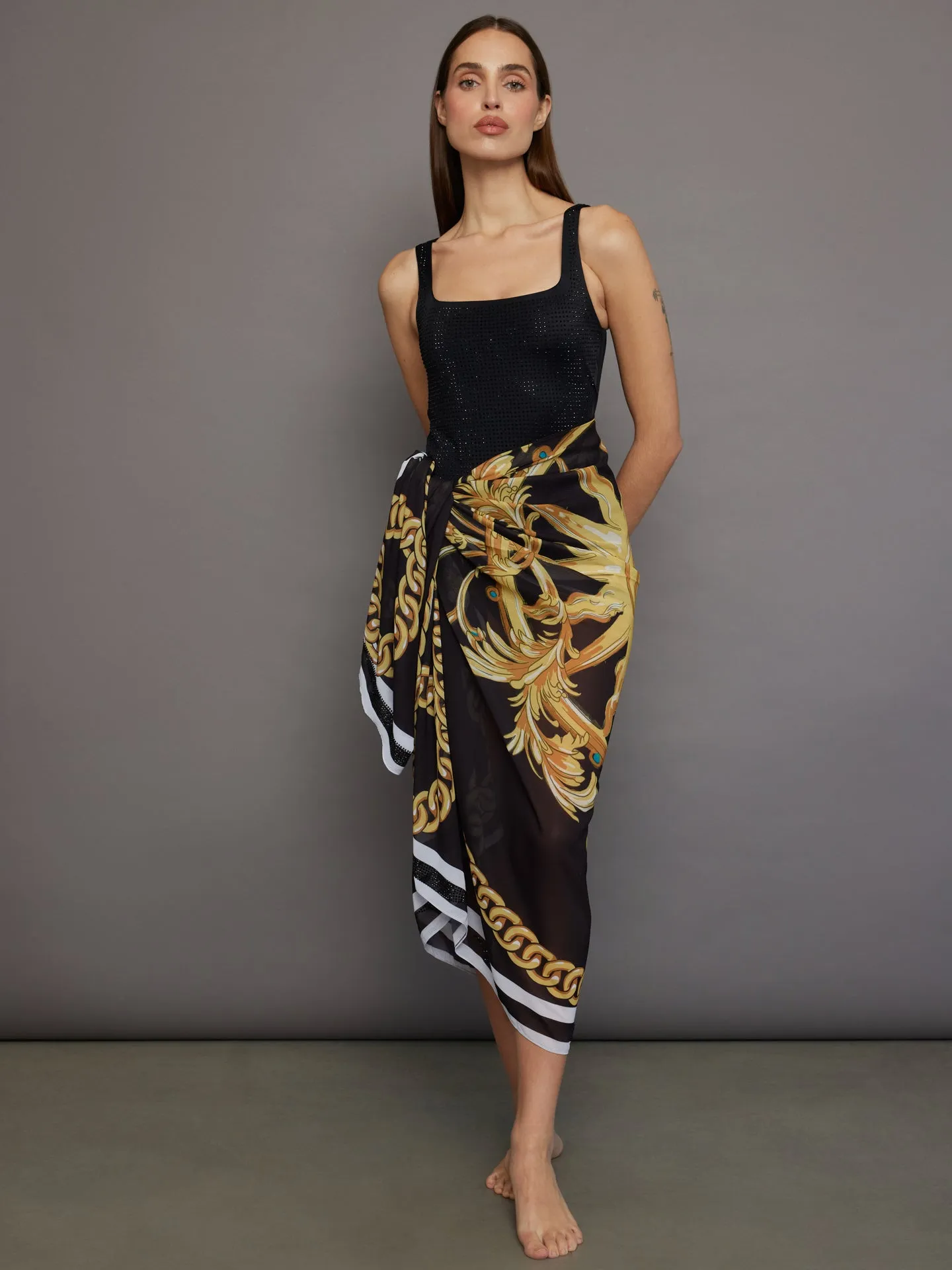 Yacht Pareo - Black/White sold by Carbon38