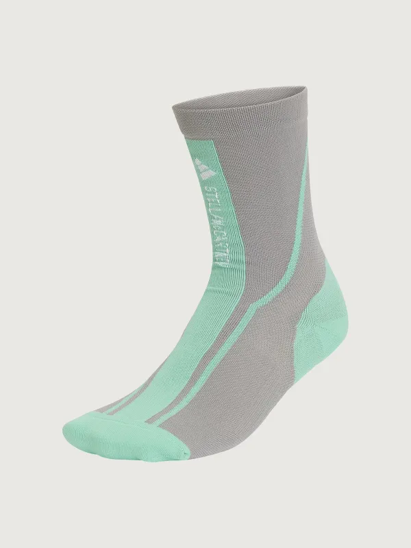 aSMC Crew Sock - Dove Grey/Bright Green/White sold by Carbon38