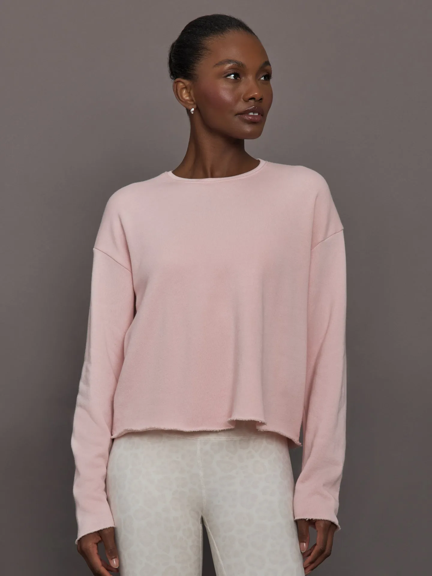 Crew Neck Sweatshirt in French Terry - Lotus sold by Carbon38