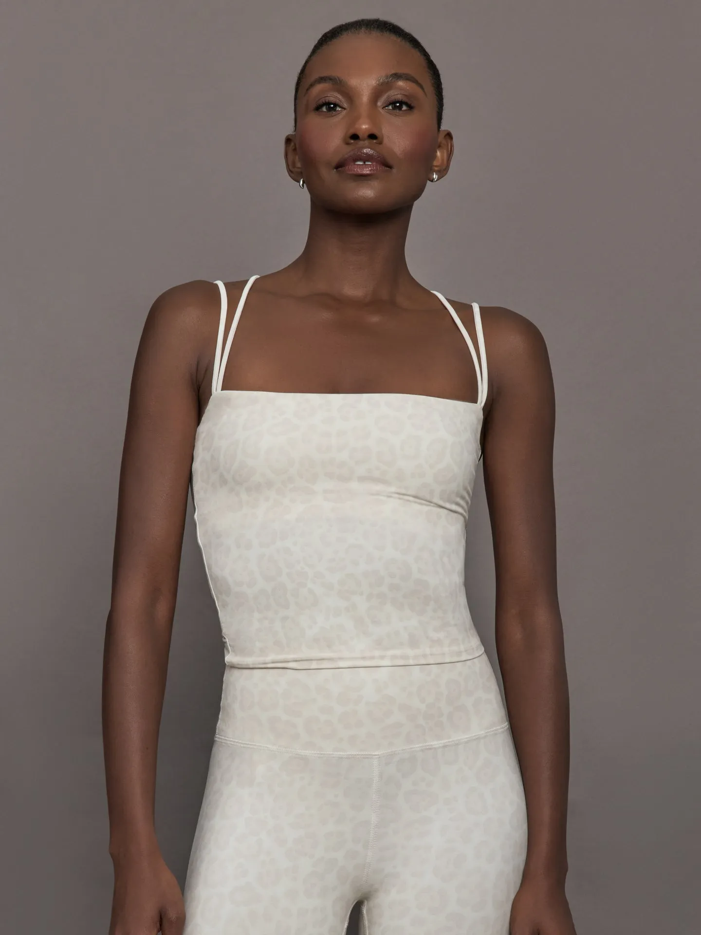 Strappy Tank in Melt - Snow Leopard sold by Carbon38