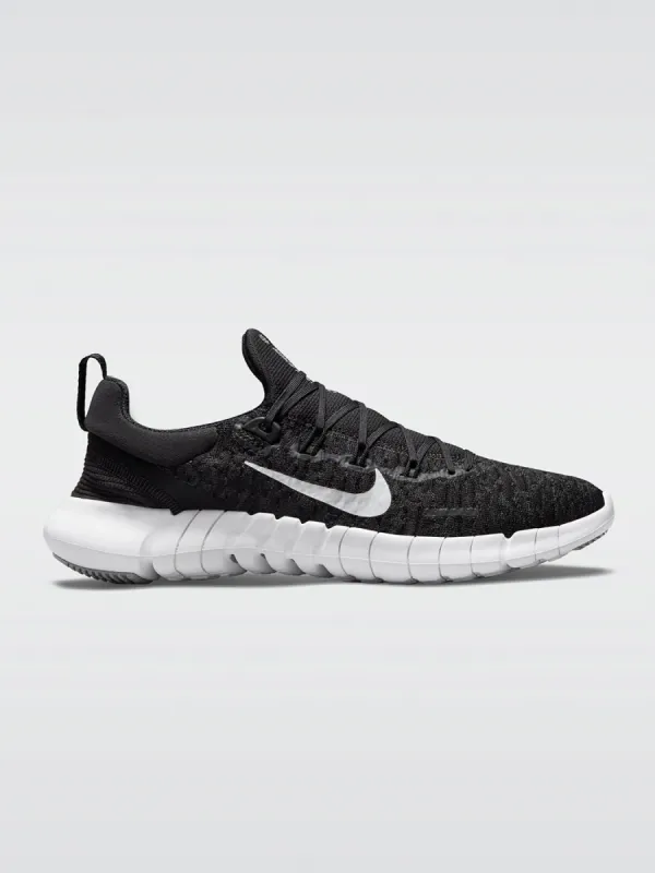 Nike Free Run 5.0 Sneaker - Black-White-Dk Smoke Grey sold by Carbon38