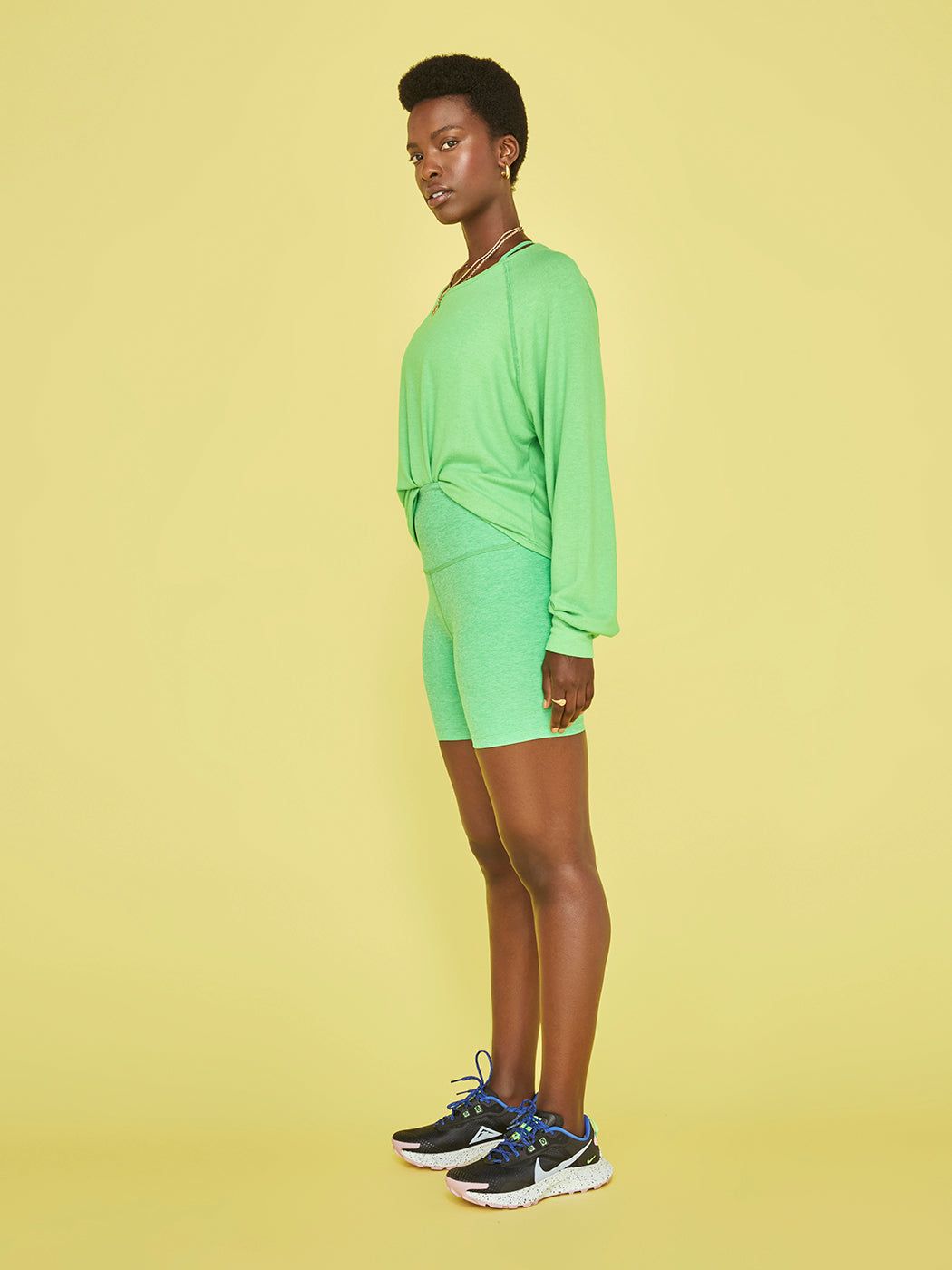 Spacedye Keep Pace Biker Short - Honeydew Pop Heather sold by Carbon38 product image thumbnail 6