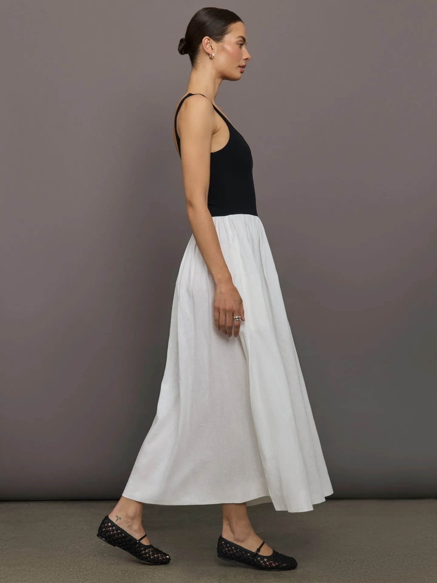 Linen and Melt Dress - Black/White sold by Carbon38 product image thumbnail 4