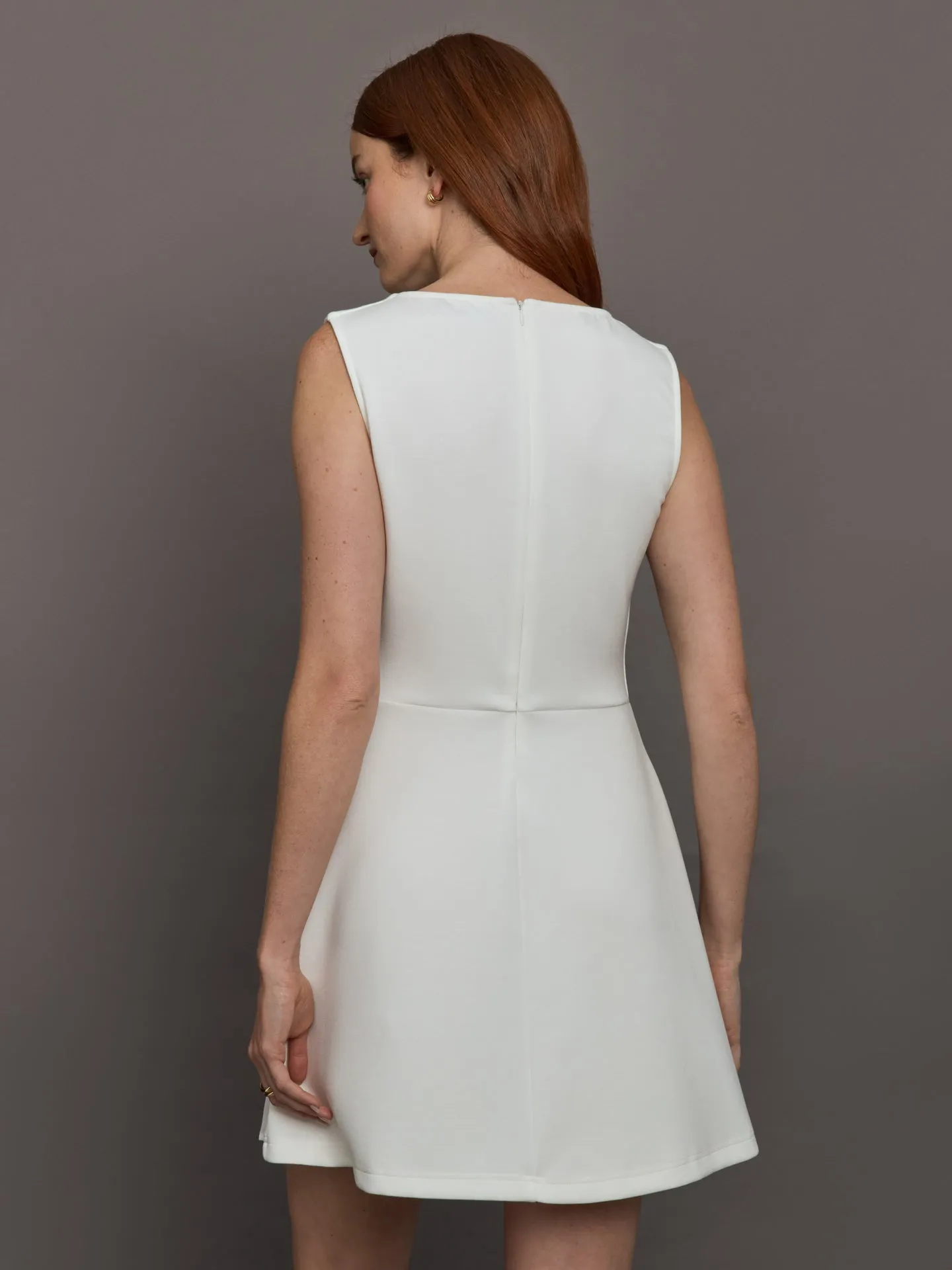 Split Pleat Tennis Dress in Scuba - White sold by Carbon38 product image thumbnail 4