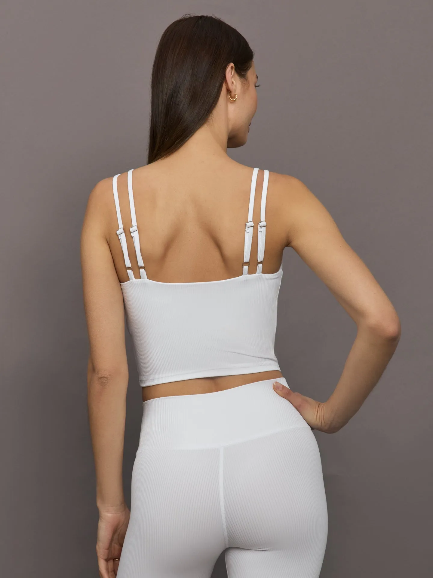 V-Neck Tank in Ribbed Melt - White sold by Carbon38 product image thumbnail 4