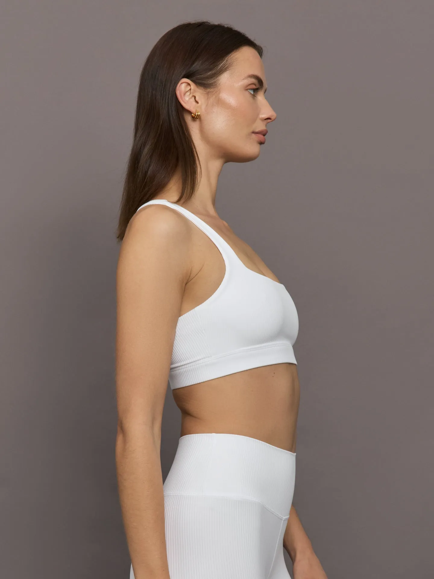 Racerback Bra in Ribbed Melt - White sold by Carbon38 product image thumbnail 3