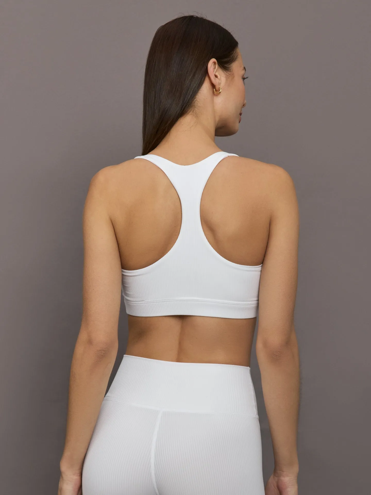 Racerback Bra in Ribbed Melt - White sold by Carbon38 product image thumbnail 4