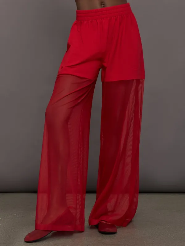 Boyfriend Elephant Sweatpant W/ Mesh - Tiger Red sold by Carbon38