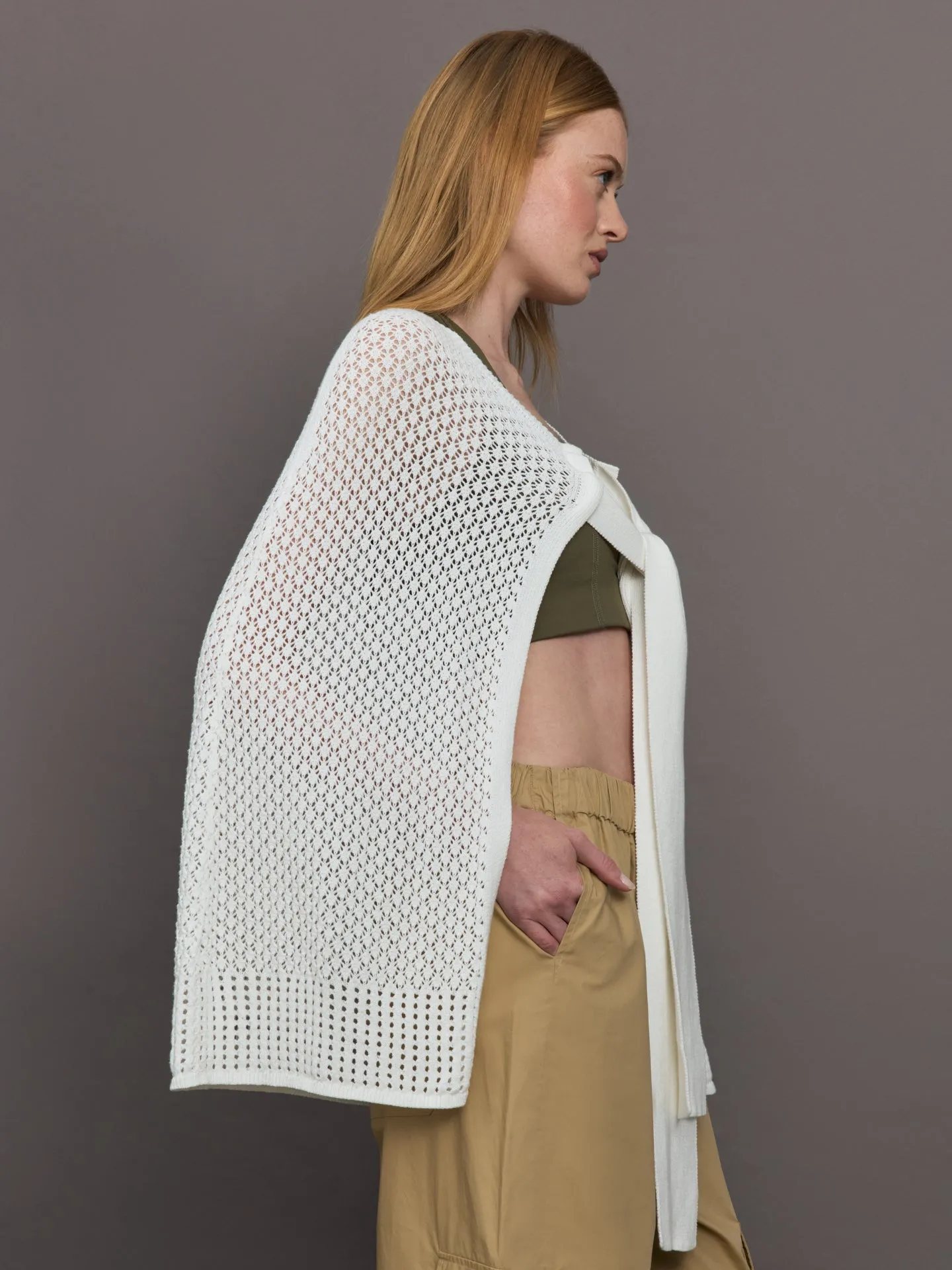 Gabrielle Knit Cape - Creme sold by Carbon38 product image thumbnail 4