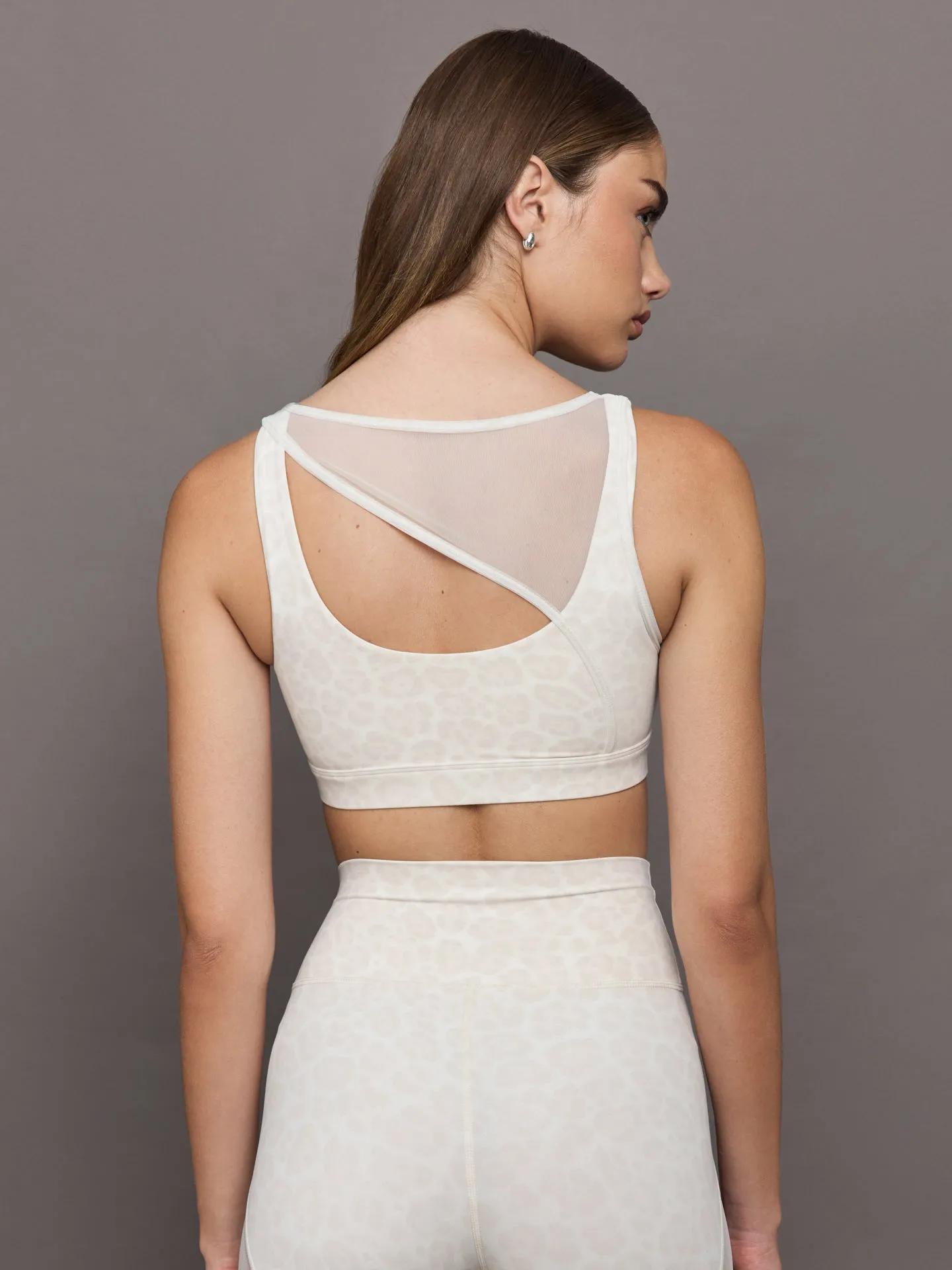 Mesh Overlay Bra in Melt - Snow Leopard sold by Carbon38 product image thumbnail 4