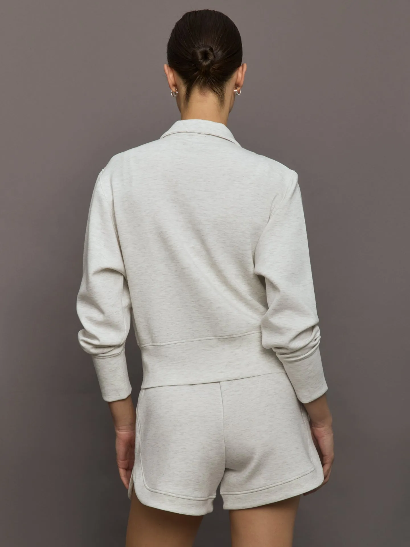 Full Zip Jacket in Interlock - Moonbeam Heather sold by Carbon38 product image thumbnail 5