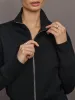 Full Zip Jacket in Interlock - Black sold by Carbon38