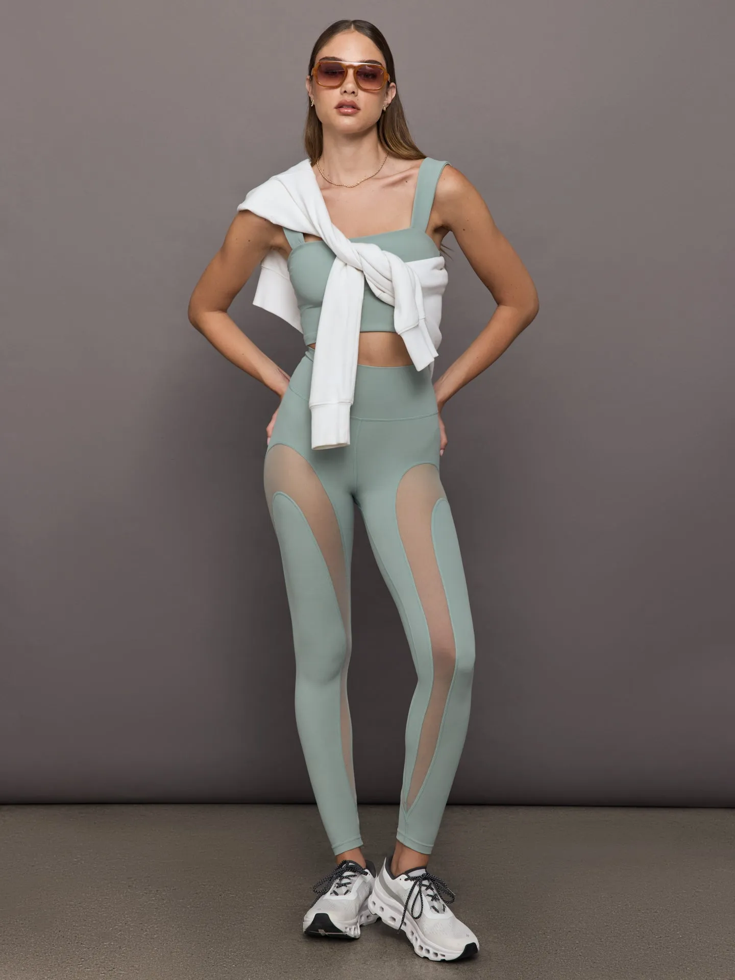 Sheer Spliced Legging in Melt - Sage sold by Carbon38 product image thumbnail 3
