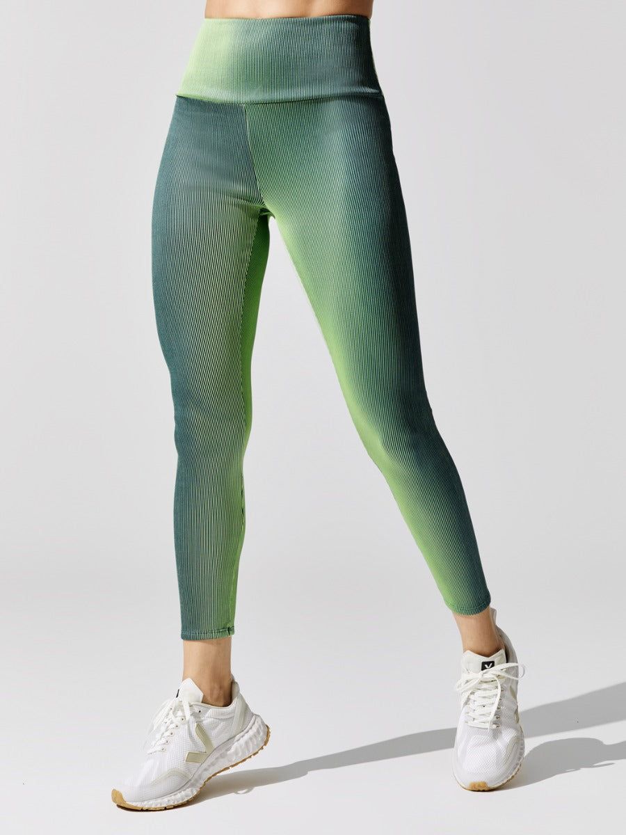 Two-tone Ribbed 7/8 Legging - Light Lime sold by Carbon38 product image thumbnail 2
