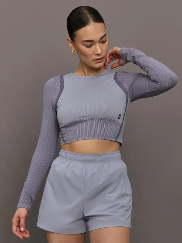 Studio Knit Long-T Crop - Lilac | Cosmos sold by Carbon38