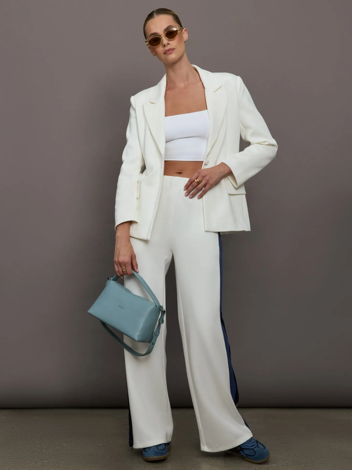 Single Breasted Blazer in Scuba - Ivory sold by Carbon38 product image thumbnail 2