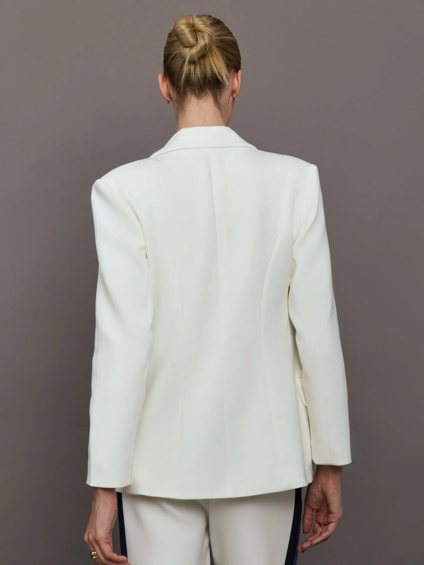 Single Breasted Blazer in Scuba - Ivory sold by Carbon38 product image thumbnail 5