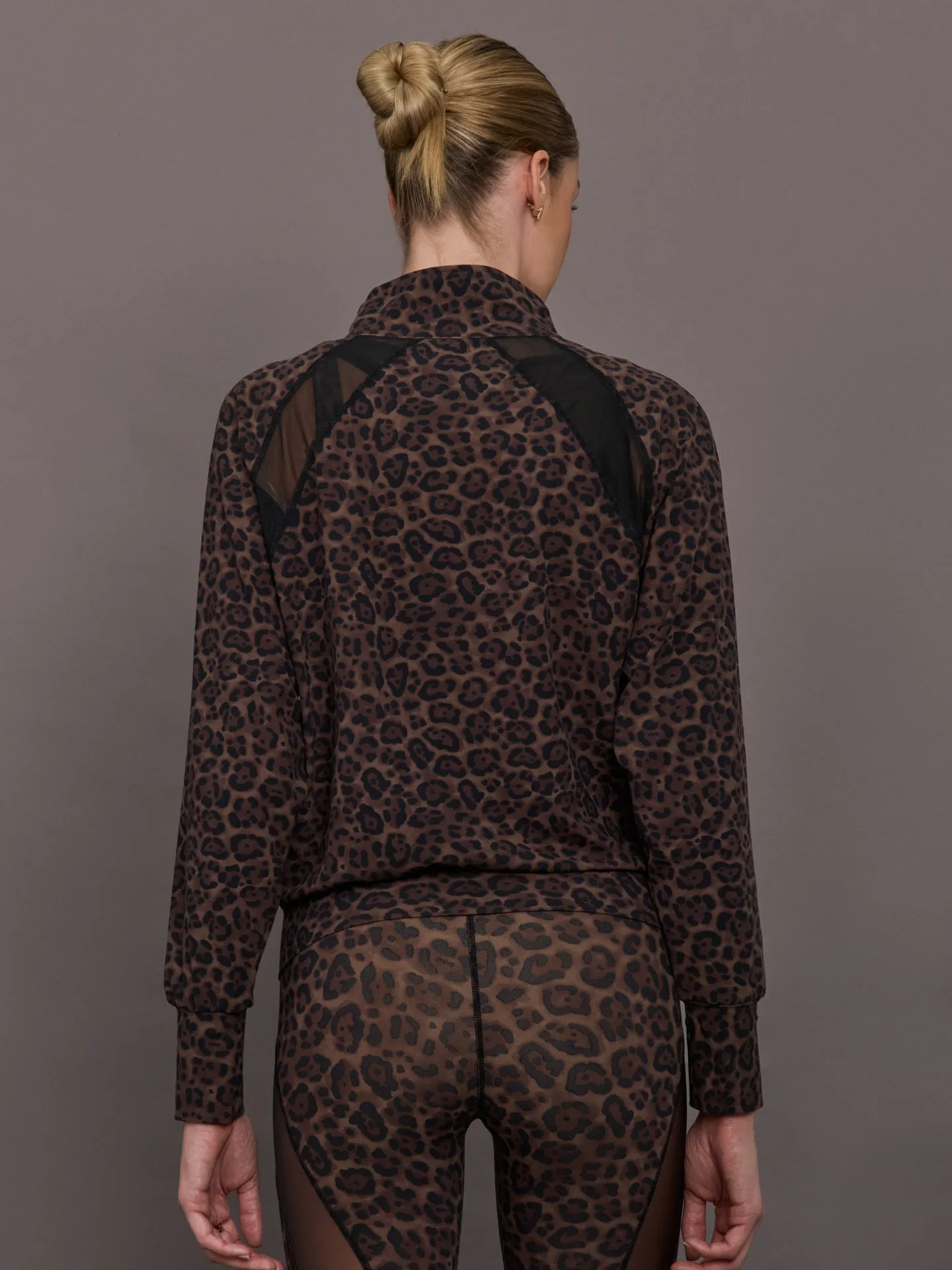 Full Zip Run Jacket w/ Mesh in Melt - Leopard Print sold by Carbon38 product image thumbnail 4