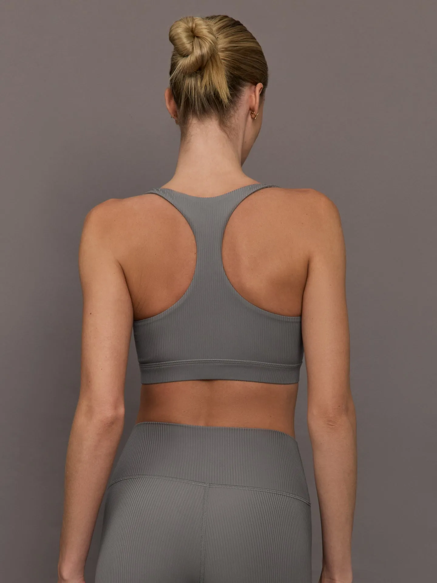 Racerback Bra in Ribbed Melt - Steel Grey sold by Carbon38 product image thumbnail 4