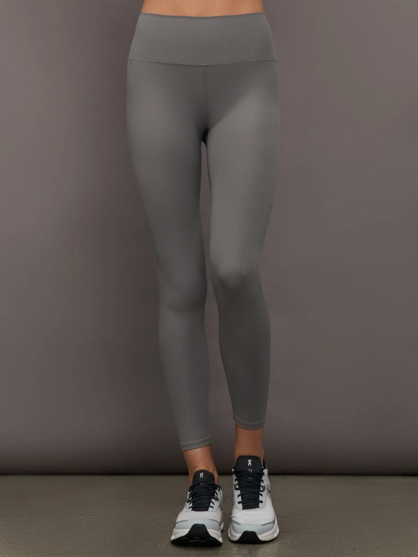 High Rise Legging in Ribbed Melt - Steel Grey sold by Carbon38