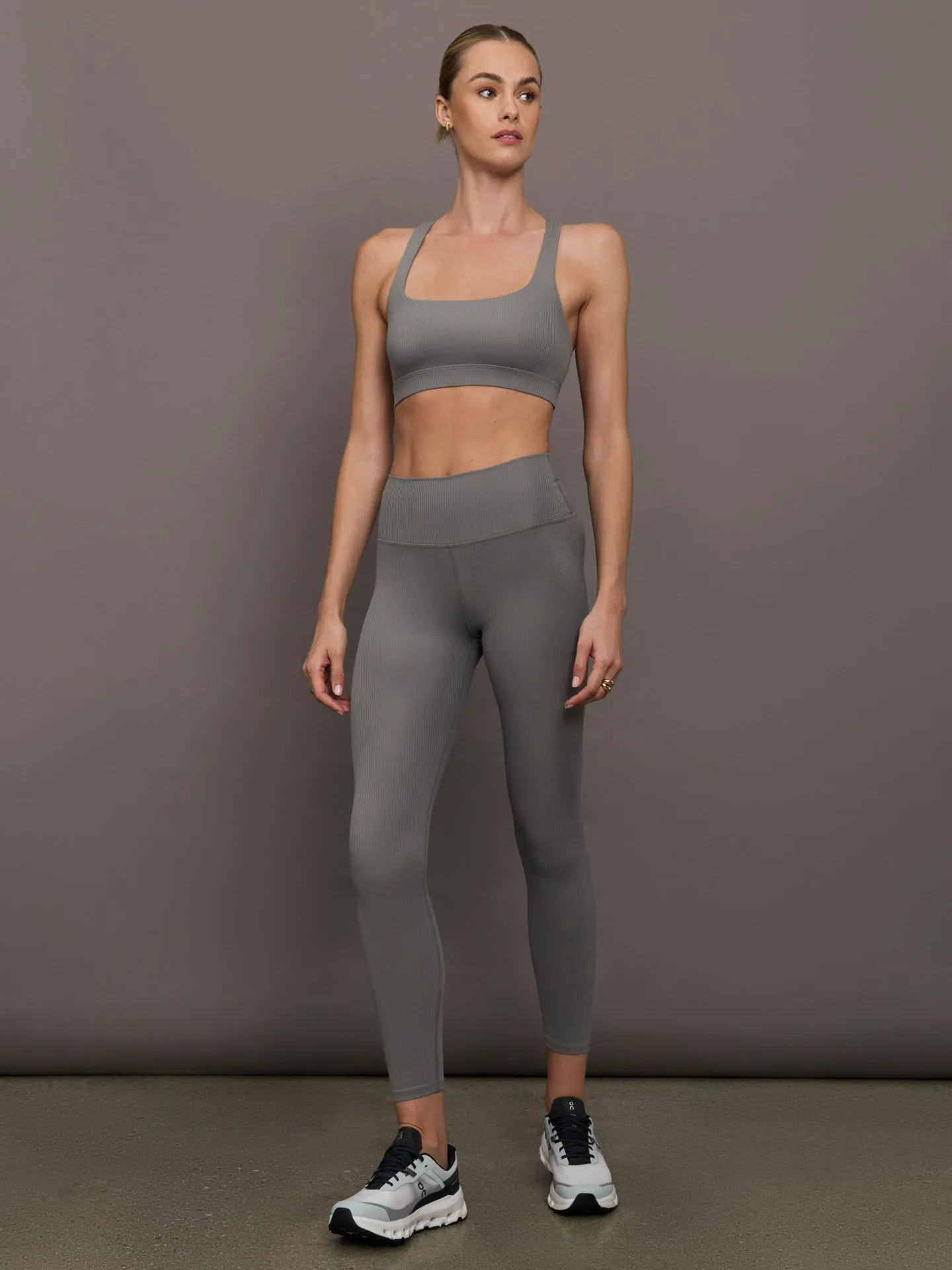 High Rise Legging in Ribbed Melt - Steel Grey sold by Carbon38 product image thumbnail 2