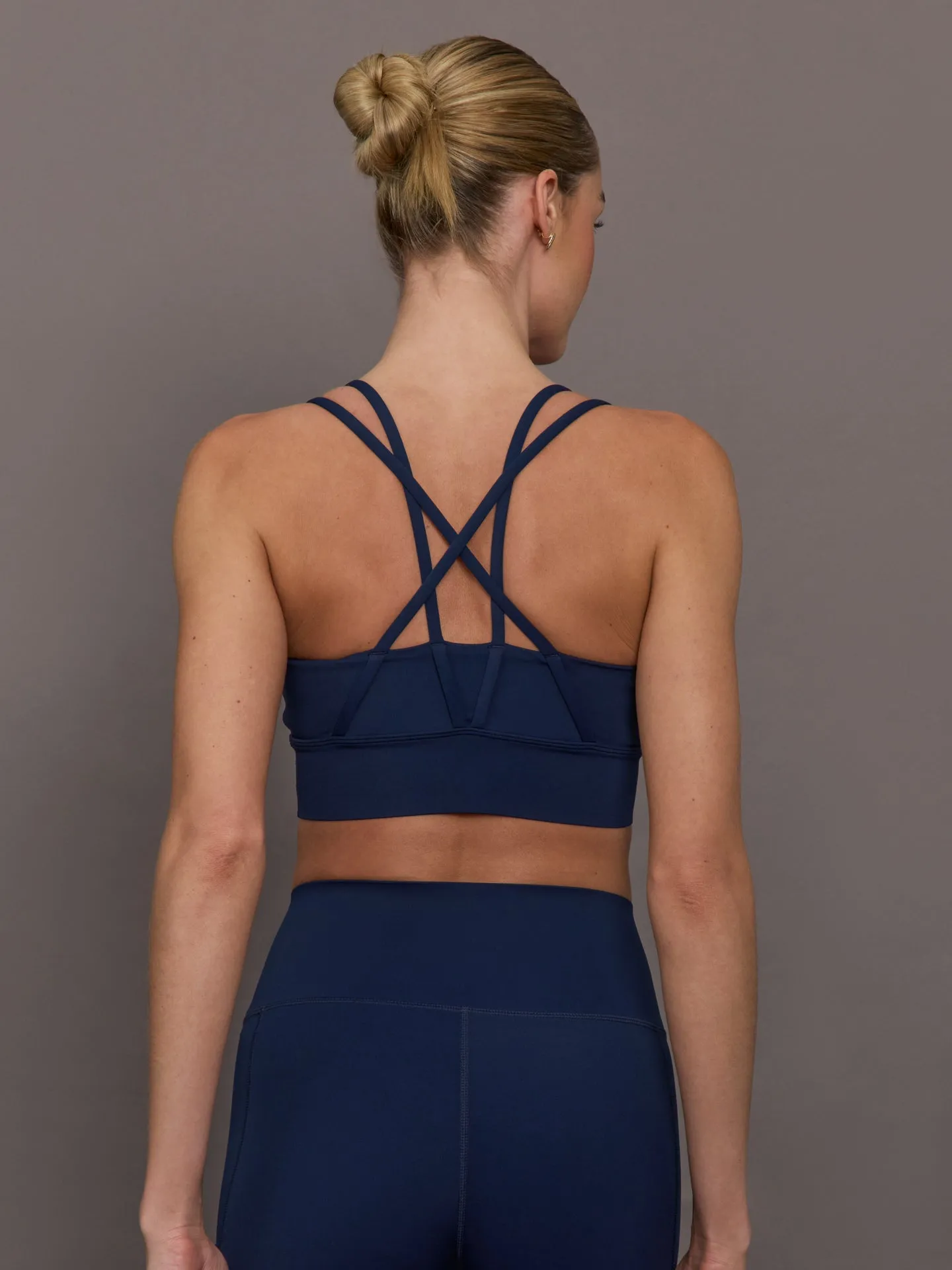 Multi Strap Active Bra in Diamond Compression - Navy sold by Carbon38 product image thumbnail 5