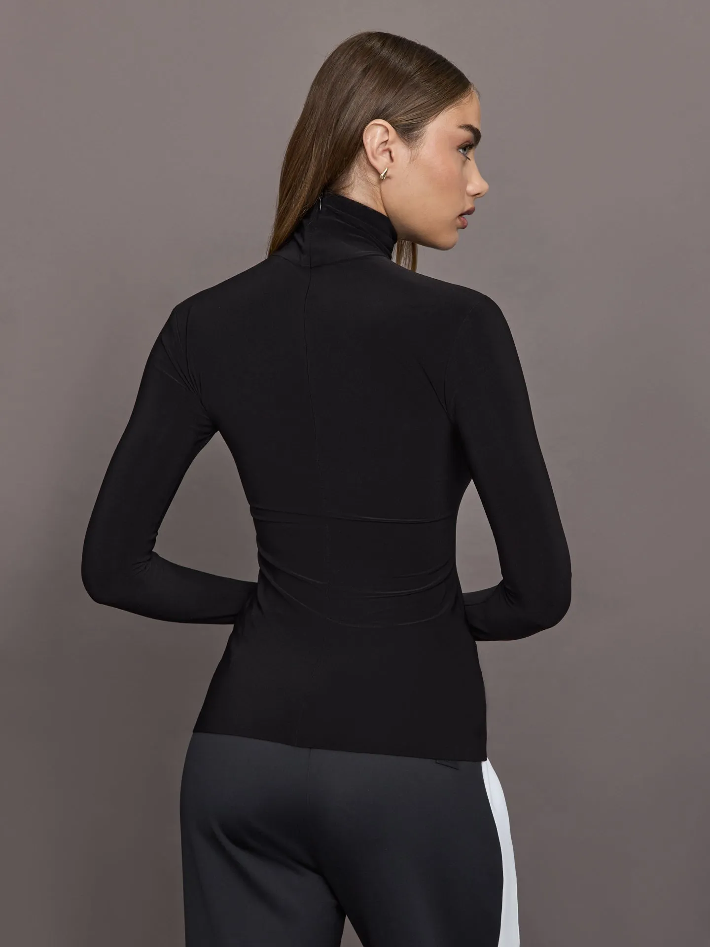 Slim Fit Long Sleeve Turtle Top - Black sold by Carbon38 product image thumbnail 4